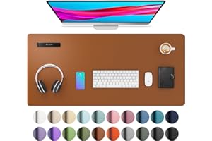 Aothia podkładka na biurko, ze skóry PU, podkładka pod mysz, antypoślizgowy ochraniacz na biurko, wodoodporna podkładka na biurko do biura i domu (91 x 43 cm, brązowa)