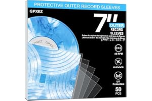 GPXIIZ 50 x vinylskivor hölje utomhus 7 tum med UV-skydd | syrafri | Utan kantsprickor