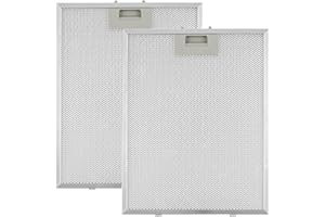 ANSOOK Cooker Hood Metal Grease Filter for Many Leading Brand of Cooker Hood/Extractor Fan Vent - 320 x 260mm - Pack of 2 - Silver