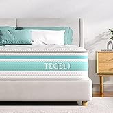 TeQsli Single Mattress, 3FT 7-Zone Gel Memory Foam Mattress, 10 Inch Pocket Sprung Hybrid Orthopedic Mattress Medium Firm for