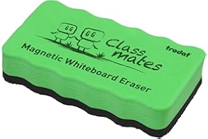 Effaceur magnétique Trodat pour tableau blanc - de couleur vert - Taille : 10,5 x 5,5 x 1,8 cm - idéal pour enlever toutes les marques de feutres sur tableau blanc