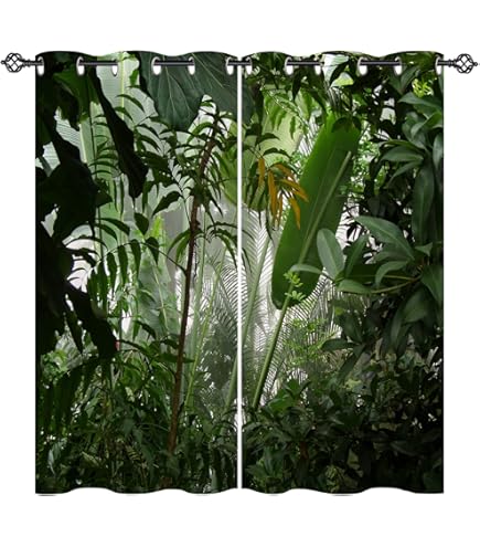 Boceoey Dschungel-Vorhänge 2er Set - Blickdicht Und Verdunkelnd Für Wohnzimmer & Schlafzimmer