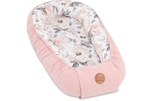 Totsy Baby Nido Bebe Recien Nacido 50x90cm - Reductor Cuna Capullo de colecho ninho para Dormir Gofre de algodón Cuco Ideal para Gondola moisés y Viaje Rosa Silvestre