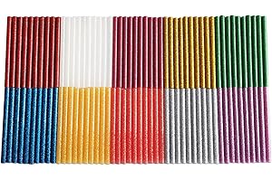 FANGZIDM FANGZI 100 Stück Glitzernd Heißklebestifte 100 x 7mm Klebestifte für DIY Handwerk - Mehrfarbig