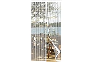 AQKaki Magnétique Moustiquaire Porte, 90x220cm Fibres Polyester Rideau de Porte Antimoustique Autofermeture Moustiquaire de Porte Fenetre Puissants Aimants Rideaux Anti Mouche Porte d'entrée Terrasse