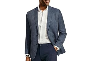 PaulJones Blazer décontracté pour homme - Coupe ajustée - Léger - Blazer de costume intelligent - Vestes d'affaires
