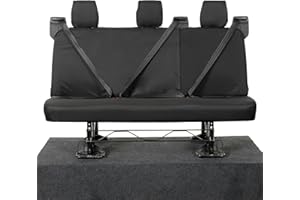 UK Custom Covers SC131B Tailored Heavy Duty Waterproof Rear Seat Covers Black - Fits Ford Transit Custom DCIV (2013-2023)