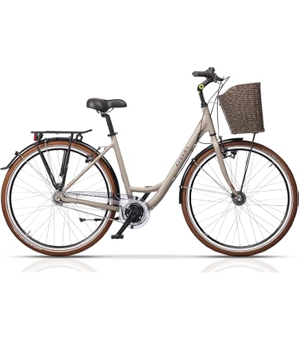 Airtracks Damen City Fahrrad 28 Zoll Citybike CI.2820L Trekking Bike Cityrad Shimano Nexus 7 Gang Nabenschaltung Nabendynamo Schwarz Matt