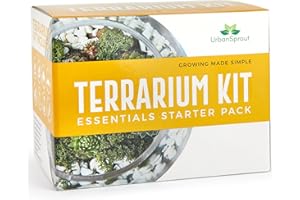 URBAN SPROUT Terrarium Starter Kit – Complete DIY Set with Soil, Moss, Activated Charcoal, Gravel & Tools to Build Your Own Glass Terrarium Garden - Perfect for Succulent, Cactus - Great Gift Idea