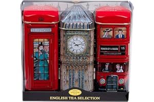 NEW ENGLISH TEAS Heritage Range Traditional English Teas in English Icons, 3 x 14 Teabags in London Iconic Money Box Tins - HR27