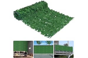 GOTGELIF 1Mx4M(2 PCS 0.5x4M) Sweet Potato Leaf Artificial Decorative Fence, Artificial Ivy Fence Screen, Privacy Fence Screening Roll Wall Landscaping, Artificial Hedges Panels for Balcony Backyard, Garden