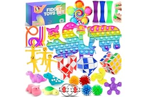 Lubibi Fidget Toys Set, 30 Pcs Fidget Pack With Box, Sensory Anxiety Relief Stress Toys for Autism, Fidget Pack for Party Favors Birthday Party Gifts For Kids, Fun Fidget Toy Set Classroom Reward