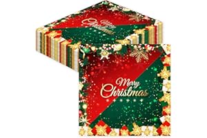 ‎SUPJADE SUPJADE 60Stück Servietten Weihnachten Xmas Servietten Weihnachten Tischdeko Rot Weihnachten Deko Weihnachts Winter Servietten Christmas Napkins 33x33cm Xmas Deko