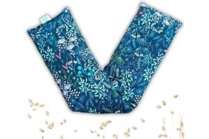 Urban Green Company Organic & Microwavable Wheat Bag - 55x11 cm Wheat Bag for Back, Neck, Joints and Shoulder Pain Relief - 100% Natural & Handmade Product - Made in UK (Flowers)
