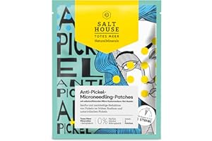 ‎SALTHOUSE NATURAL MINERALS SALTHOUSE Natural Minerals Anti-Pickel Microneedling-Patches - bekämpft Pickel tiefenwirksam & frühzeitig - Pimple Patch mit Hyaluronsäure-Gel-Nadeln & Totes Meer Mineralien - 6 Pickel Patches