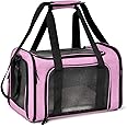 Henkelion Cat Carriers Dog Carrier Pet Carrier for Small Medium Cats Dogs Puppies up to 15 Lbs, TSA Airline Approved Small Dog Carrier Soft Sided, Collapsible Waterproof Travel Puppy Carrier - Pink