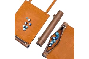 Cusdie 2 in 1 Dice Rolling Mat & Zippered Dice Holder Dice Tray- Compatible with DND Polyhedral Dice Dungeons and Dragon (Brown)