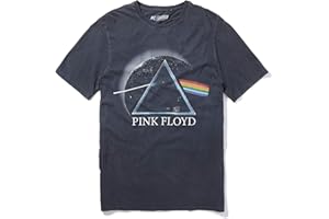 Recovered Pink Floyd T-Shirt - Dark Side of The Moon - Black - Officially Licensed - Vintage Style, Hand-Printed, Ethically Sourced