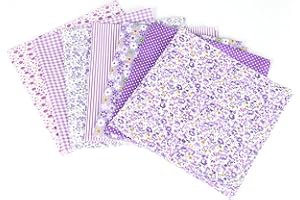 KOSHIFU 7PCS Tissus Coton Tissus pour Patchwork Tissus Couture Fait à Main en Tissu au Mètre pour DIY Patchwork Bricolage Artisanat Couture Vêtements Quilting (50 x 50 cm,Purple)
