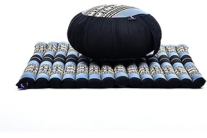 LEEWADEE Set de méditation - Set de méditation en kapok, Coussin et Tapis de méditation Zafu et Zabuton