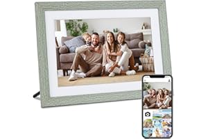 Veidoo Cornice Digitale WiFi, Schermo Touch da 10 Pollici, 32 GB di Memoria, Rotazione Automatica, Musica/Video/Calendario/Orologio, Foto e Video tramite APP Frameo, Regalo per la Famiglia(Grigio)