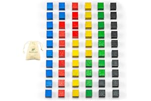 Waldfelsen Small Wooden Cubes 60 Wooden Cubes Made of Beech Wood in Five (Size: 10 mm)