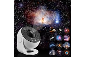 Febotak Upgrade Sternenhimmel Projektor， Planetarium Lampe Sternenhimmel für Schlafzimmer Kinder Erwachsene mit 13 Planeten Discs, Nebel/Mond/Himmels Galaxie, Starry Nachtlicht