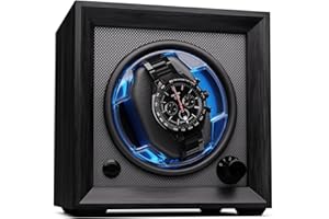 KLARSTEIN Remontoir de Montre pour Montres automatiques, Remontoir de Montre Automatique pour 1 Montre, Remontoir de Montre Automatique avec Porte en Acrylique, Remontoir de Montre Automatique