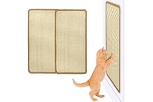BAERTMY Tappeto Tiragraffi per Gatti Adulti 2 Pezzi Tiragraffi da Parete Tappetino Tiragraffi Gatto in Sisal Naturale Ricambio Gatti Tiragraffi Orizzontale (25×50CM)