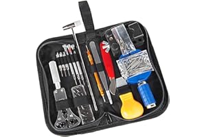 LSDZHK 147 Pcs Watch Repair Kit, Professional Watch Battery Replacement Tool, Watch Link & Back Removal Tool, Spring Bar Tool Set with Carrying Case