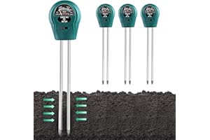 HOSPAOP Testeur d’Humidité du Sol pour Plantes 3 en 1 – pH/Moisture/Lumière – Appareil de Mesure sans Pile pour Jardin, Pelouse, Agriculture et Plantes Extérieures – Lot de 3
