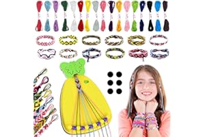 FORMIZON Kit per Fare Braccialetti, Kit Artigianali Bracciali Intrecciati, Regalo di Compleanno, Kits Braccialetti Filo di Cotone Amicizia, Kit per la Creazione di Gioielli per Ragazze da 6-12 Anni