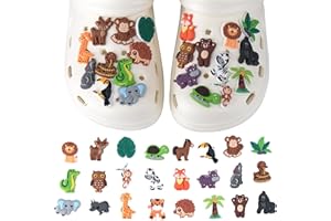 ZoeWei Schuh Charms, 24 Stück Tier Schuhe Ornamente DIY Schuh Aufstecker Abnehmbare Shoe Schmuck Schuhanstecker für Mädchen Frauen Jungen und Männer