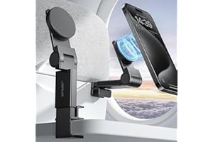 JSAUX Uchwyt na telefon do samolotu, kompatybilny z Magsafe, magnetyczny i uniwersalny uchwyt na telefon do samolotu, niezbędny w podróży samolotem, kompatybilny z iPhone'em 17/16/15
