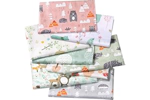 AIPWEYT STORE 8 Piezas Tela Algodon Telas Patchwork, Tela de Algodón de Dibujos Animados de Algodón, Patchwork DIY, para Manualidades Ropa de Muñeca Ropa de Bricolaje Costura y Patchwork, 50cm x 40cm