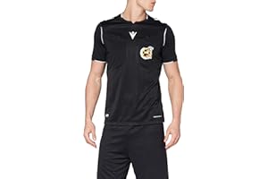 Macron Rfef 20 Match Day Man Shirt Referee SS Blk/Wht Sr Camiseta Árbitro Negra Real Federación Española De Fútbol, Hombre