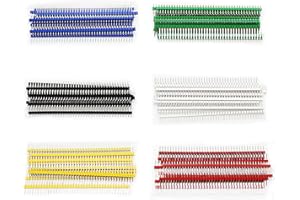 Aussel 6 Farben 2,54mm Breakable Pin Header PCB Board Einreihige 40Pin Steckerleiste für Arduino Shield Pack von 60 (PIN-6C-60PCS)