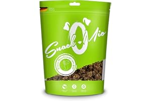 SnackOMio - Snack Premium para Perros - crujientes Dados de Carne de venado, sin Cereales, 1 Pack (1 x 125g)
