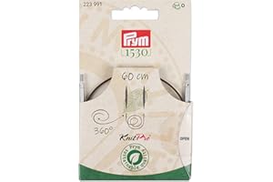 Prym 223991 - Corde en plastique naturel et accessoires - Pivotant à 360° - 60 cm - Corde interchangeable pour aiguilles à tricoter circulaires et crochets tunisiens - Marron