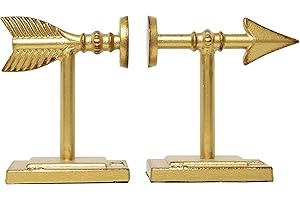 Creative Co-op Serre-Livres en Forme de flèche en Fonte doré EC0122