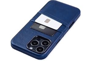 ‎DOCKEM Dockem Etui na Karty na iPhone 16 Pro Max z Wbudowaną Metalową Płytką do Mocowania Magnetycznego & 2 Kieszenie: M2 Exec Etui z Portfelem ze Skóry Syntetycznej Premium (Granatowy)