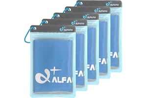 Alfamo [5 Pack] Cooling Towel M,Ice Towel,Soft Breathable Chilly Towel,Microfiber Towel for Yoga,Sport,Running,Gym,Workout,Camping,Fitness,Workout & More Activities