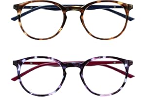 Opulize Met Pack 2 Bloqueo Luz Azul Gafas De Lectura Computadora Juego De Azar Negro Marrón Carey Hombres Mujeres BB60-12