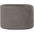 icon Frankie Cord Bean Bag Pouffe, Charcoal Grey, Large Pouffe Footstool with Filling Included, Footrest, Bedroom, Living Room, Living Room Furniture