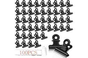 HXUING 100 Pezzi Piccole Bulldog Clips, 22mm Bulldog Binder Clip Raccoglitore in Metallo Clip Multifunzionale Mini Clip, per Ufficio Scuola e Famiglia (Nero100)
