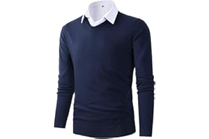 BENIBOS Mens Casual Slim Fit Basic Designed V-Neck Pullover Sweater