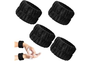 Abeillo 4 stycken handled spa tvättband mikrofiber ansiktstvätt armband korall absorberande armband för tvätt, handledsdukar för tvätt ansikte och dusch