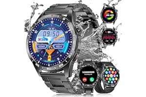 LIGE Smartwatch Uomo con Chiamata e Risposta, 1.43'' AMOLED Schermo Fitness Orologio Uomo, 120+ Modalità Sportive Activity Tracker, Sonno Cardiofrequenzimetro SpO2 per Android iOS, 3 Cinghie