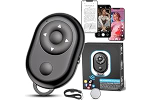 TENZAR Multipurpose TikTok Remote Control, BT Hands Free Kindle App Page Turner Rechargeable Camera Video Recording Remote TikTok Scrolling Clicker Remote Selfie Stick Button for iPhone, Android, Tablets etc