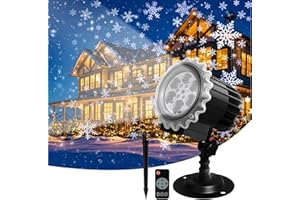 CIXMUS Projektor Weihnachten Aussen, Dynamische LED Schneeflocke Projektor mit Fernbedienung Timer, Wasserdicht Weihnachtsbeleuchtung außen für Garten Fenster Wand Hof Party Weihnachtsdeko Outdoor
